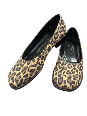 Browns Couture Leopard Print Women’s Ballet Flats - Tan/Black, size 6.5